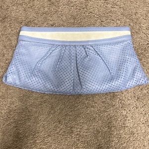 Lauren Merkin Clutch Bag - light purple leather with white suede